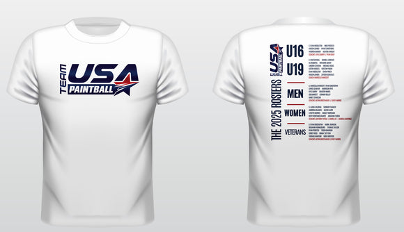 Team USA Paintball Tshirt - 2025 ROSTER (LIMITED TIME)