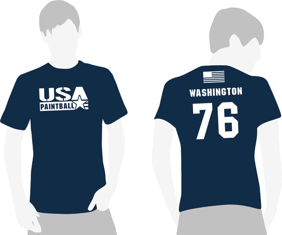 Team USA Paintball T-Shirt - 2023 U19 Logo Navy