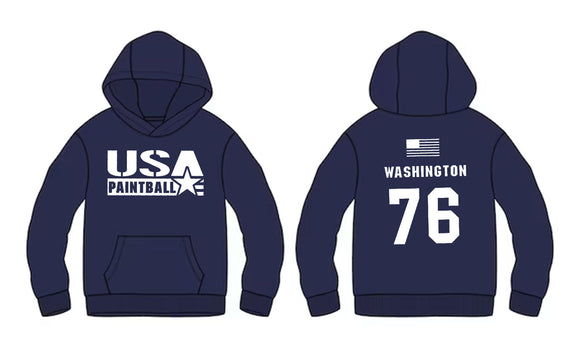 Team USA Paintball Hoodie - 2023 U19 Logo Navy