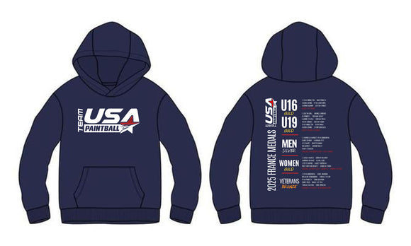 Team USA Paintball Hoodie - NAVY 2025 ROSTER (LIMITED TIME)