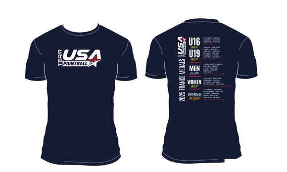 Team USA Paintball Tshirt - NAVY 2025 ROSTER (LIMITED TIME)