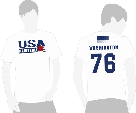 Team USA Paintball T-Shirt - 2023 U16 Logo White